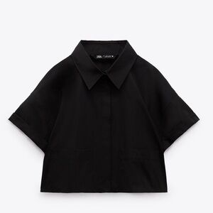 Zara | Cropped Poplin Shirt